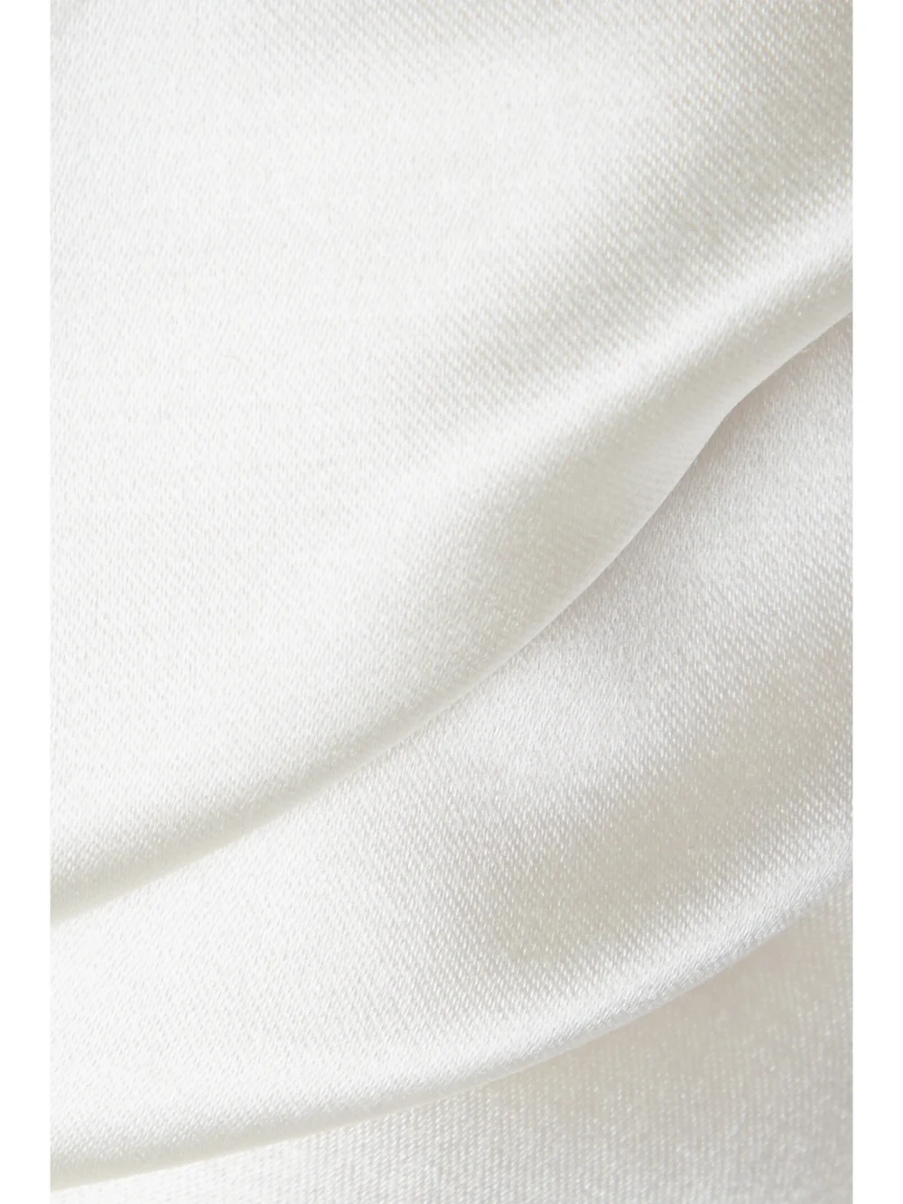 Close-up detail of the Danielle Frankel Noa Off-the-shoulder Draped Wool and Silk-blend Charmeuse Gown