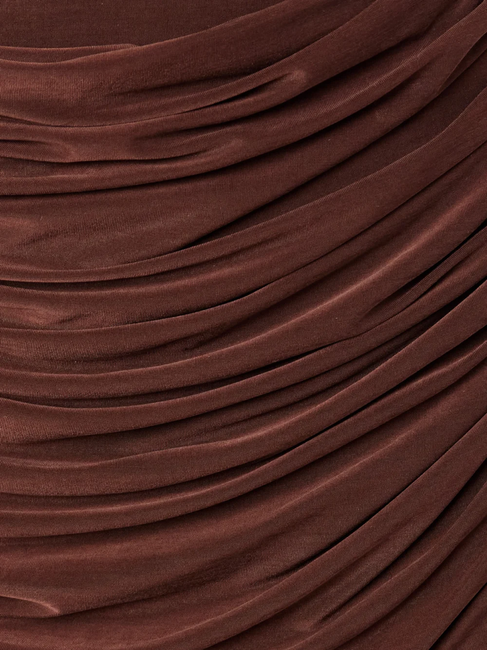 Close-up detail of the Danielle Frankel Vivienne Gathered Stretch Satin-jersey Midi Skirt