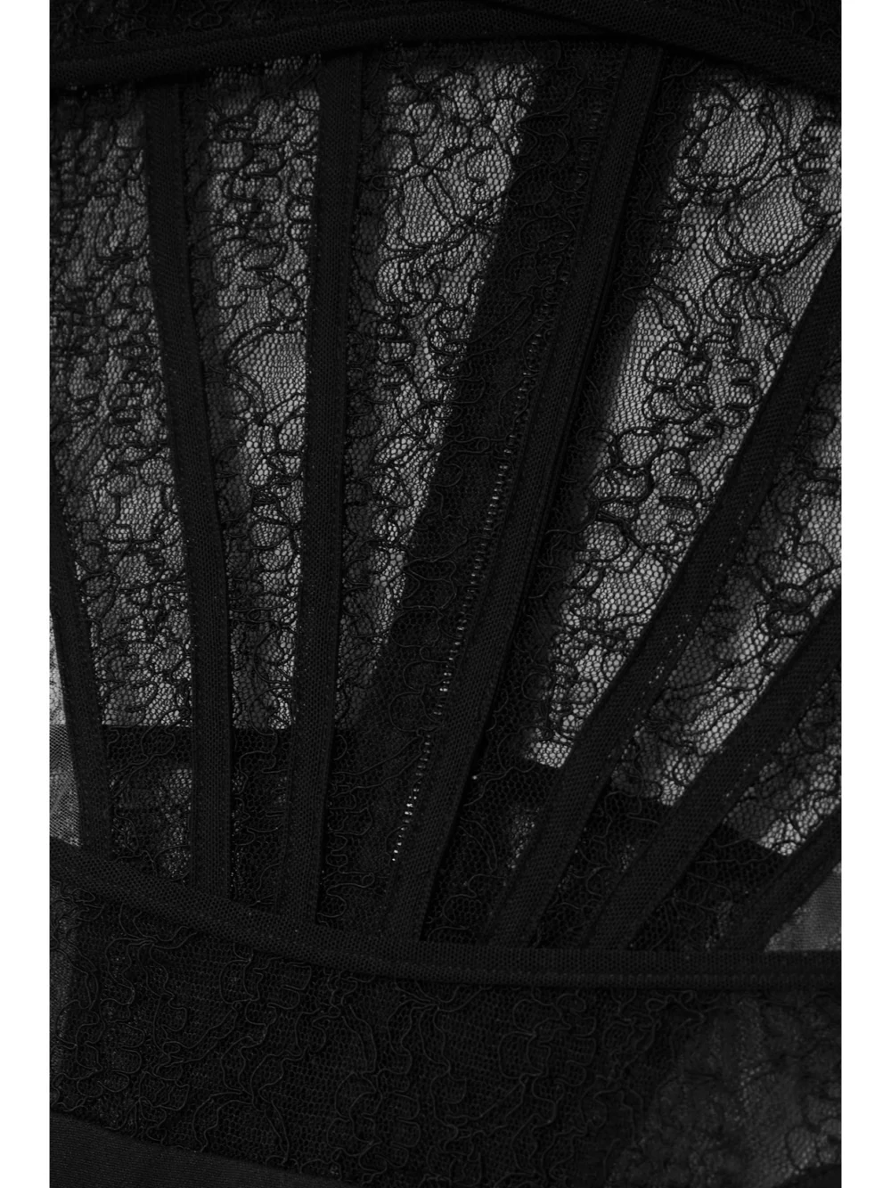 Close-up detail of the David Koma Cutout Lace and Cady Maxi Dress