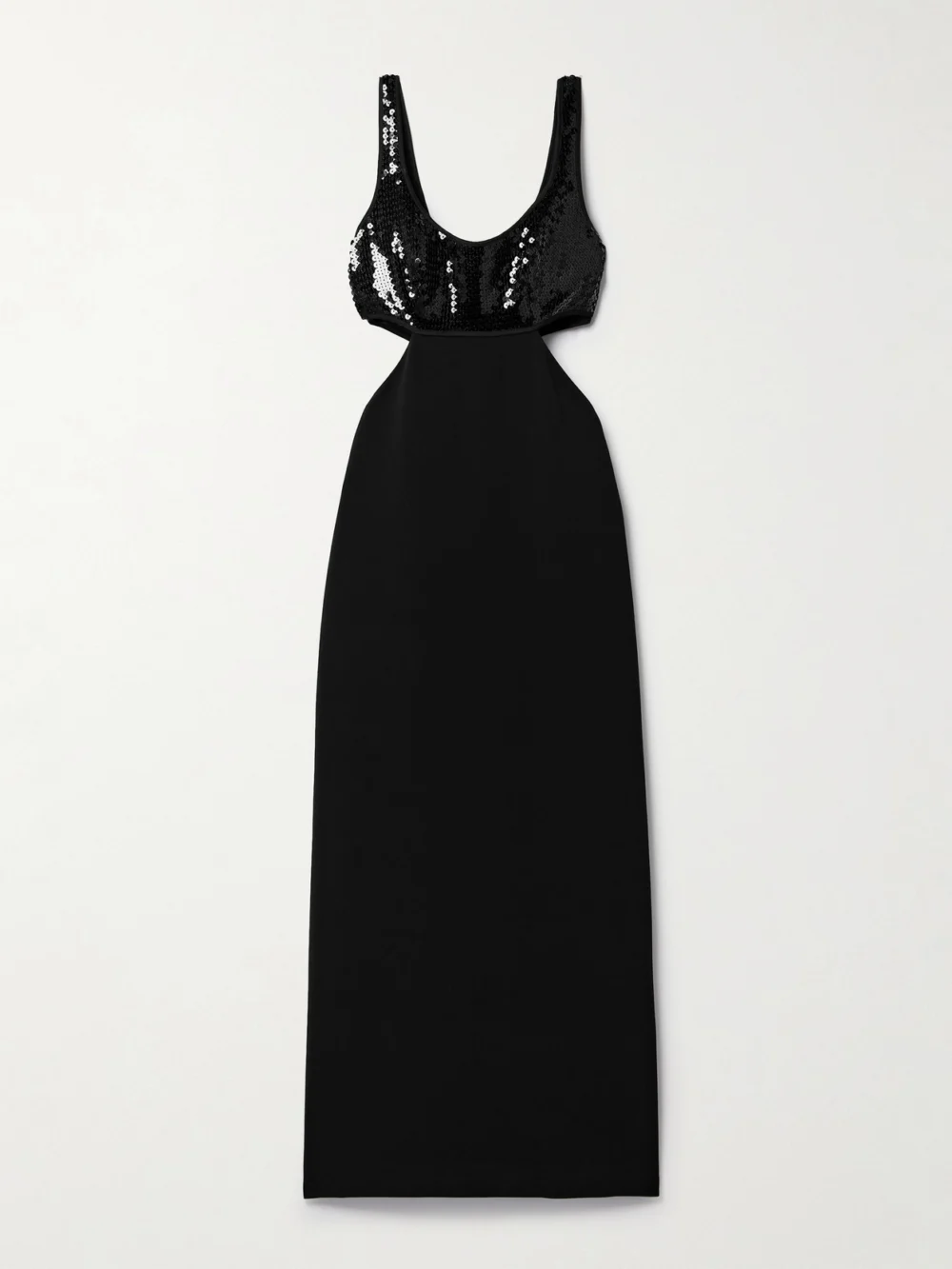 David Koma Cutout Sequin-embellished Cady Midi Dress in black