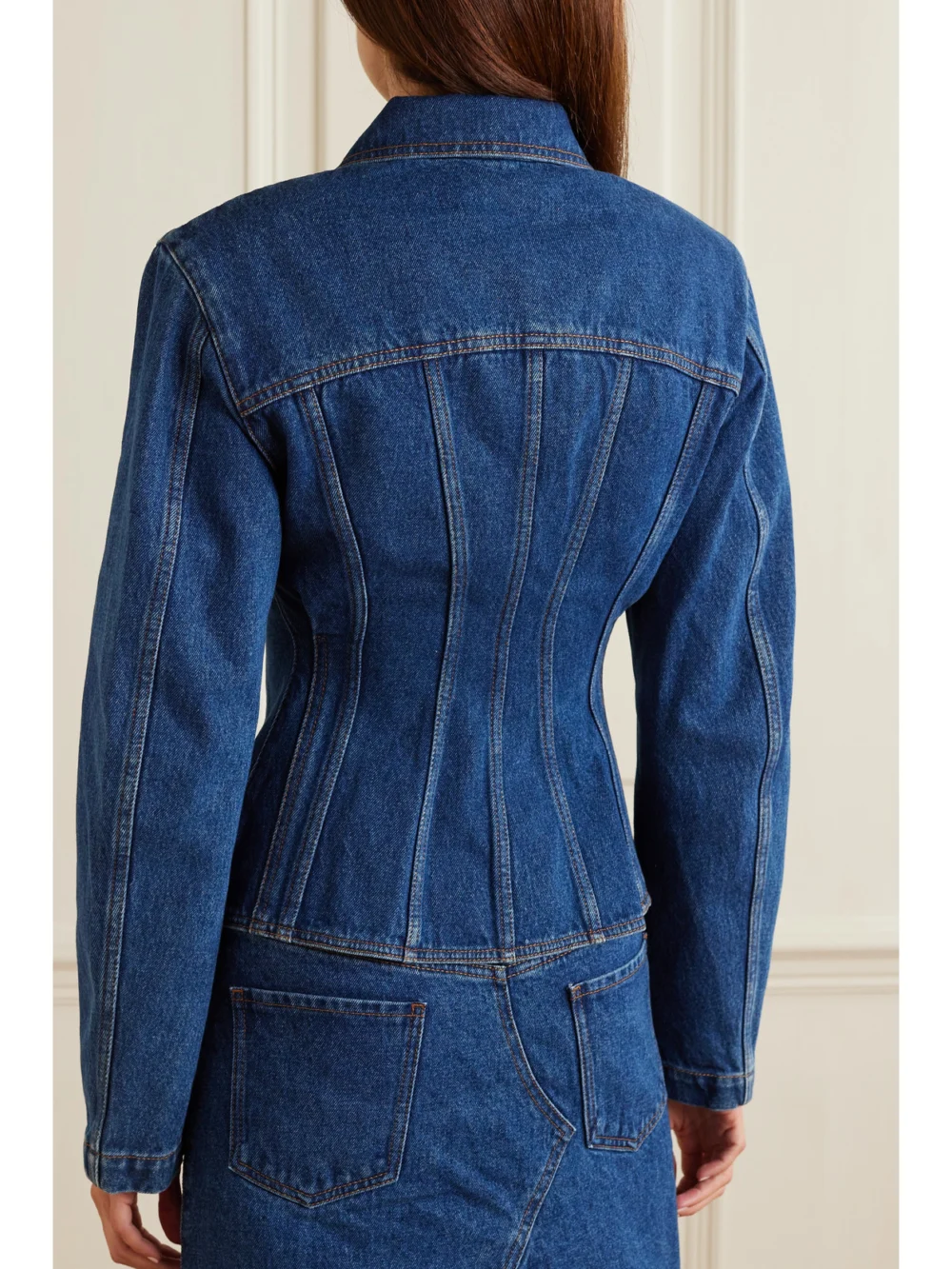 Back view of the David Koma Paneled Denim Jacket