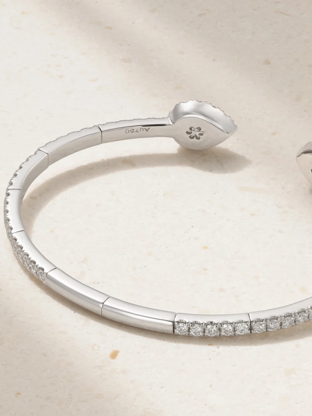 Back view of the David Morris 18-karat White Gold Diamond Cuff