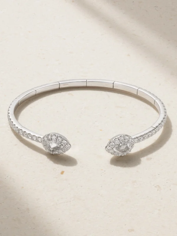 David Morris 18-karat White Gold Diamond Cuff