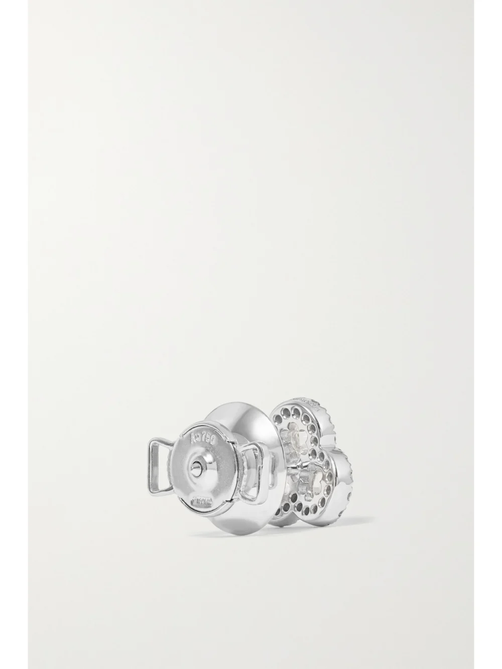 Back view of the David Morris 18-karat White Gold Diamond Earrings