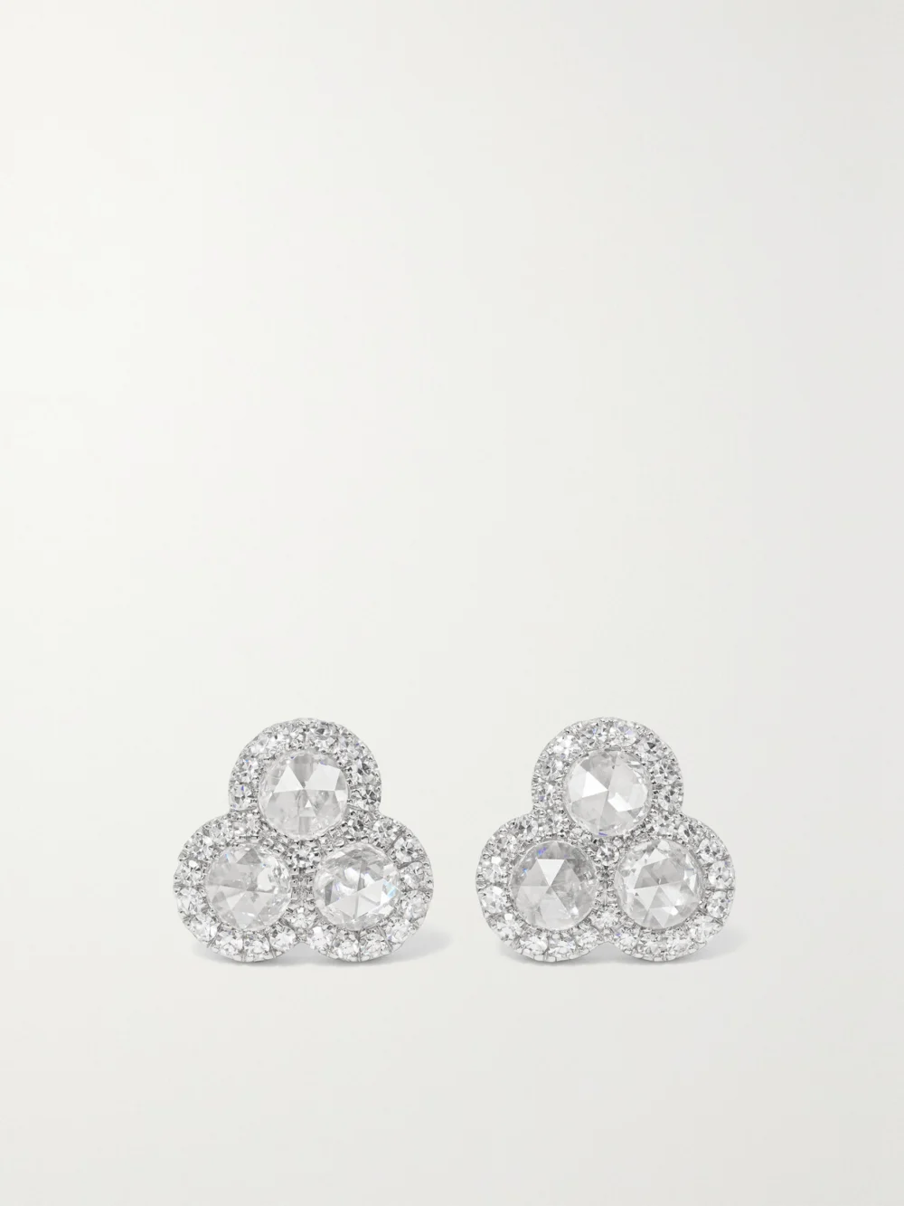 David Morris 18-karat White Gold Diamond Earrings