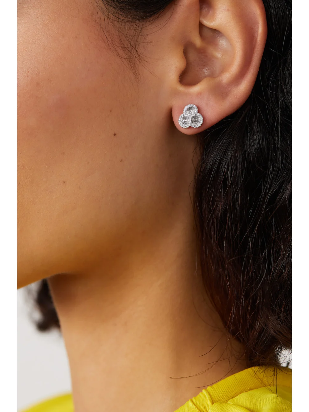 David Morris 18-karat White Gold Diamond Earrings, styled view