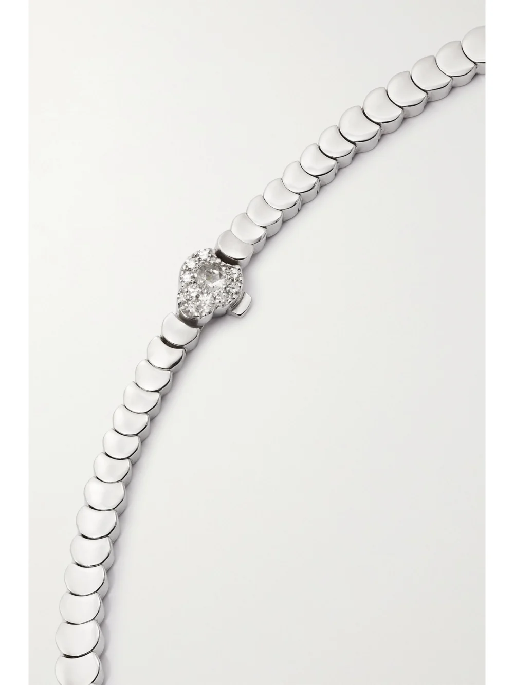 Back view of the David Morris 18-karat White Gold Diamond Necklace