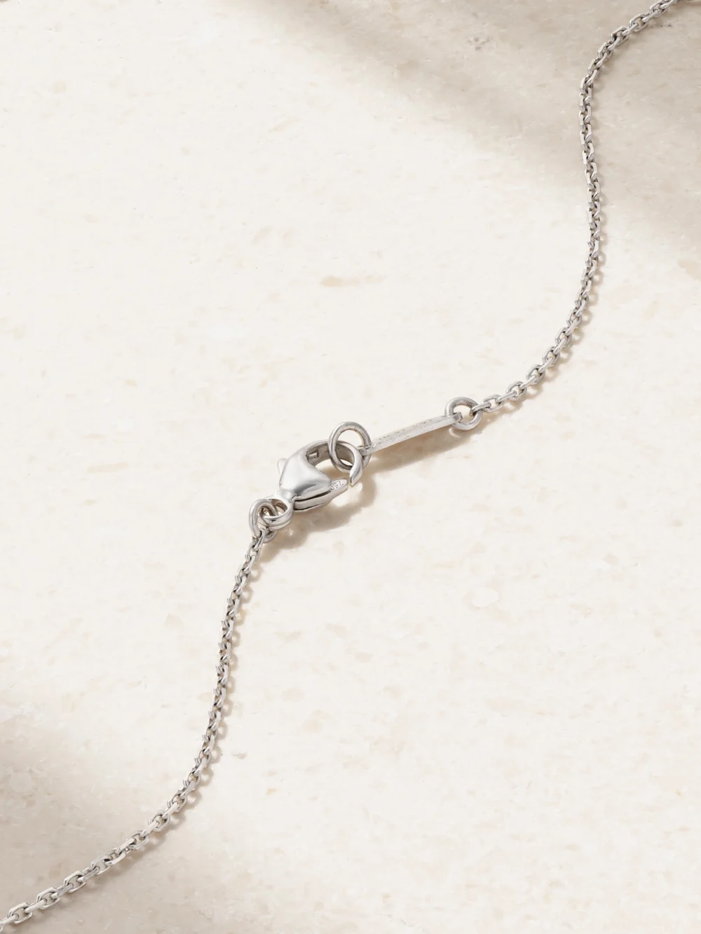 Back view of the David Morris 18-karat White Gold Diamond Necklace