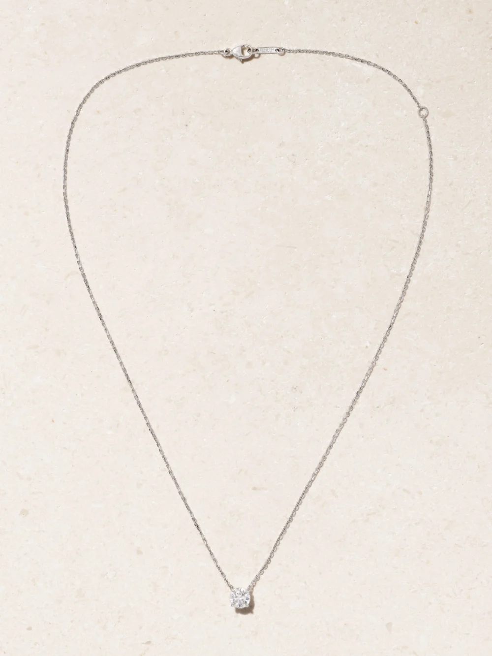 Close-up detail of the David Morris 18-karat White Gold Diamond Necklace
