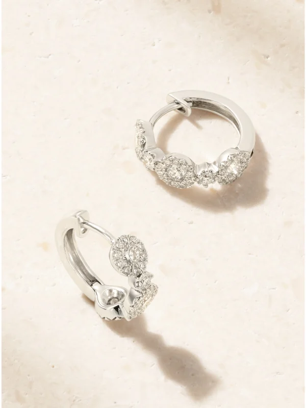 David Morris Triolette 18-karat White Gold Diamond Hoop Earrings