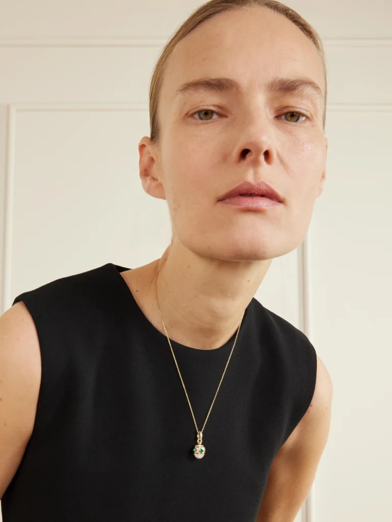 David Yurman 18-karat Gold, Diamond and Emerald Pendant