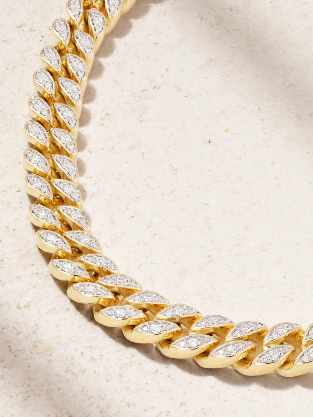 Close-up detail of the David Yurman 18-karat Gold Diamond Bracelet