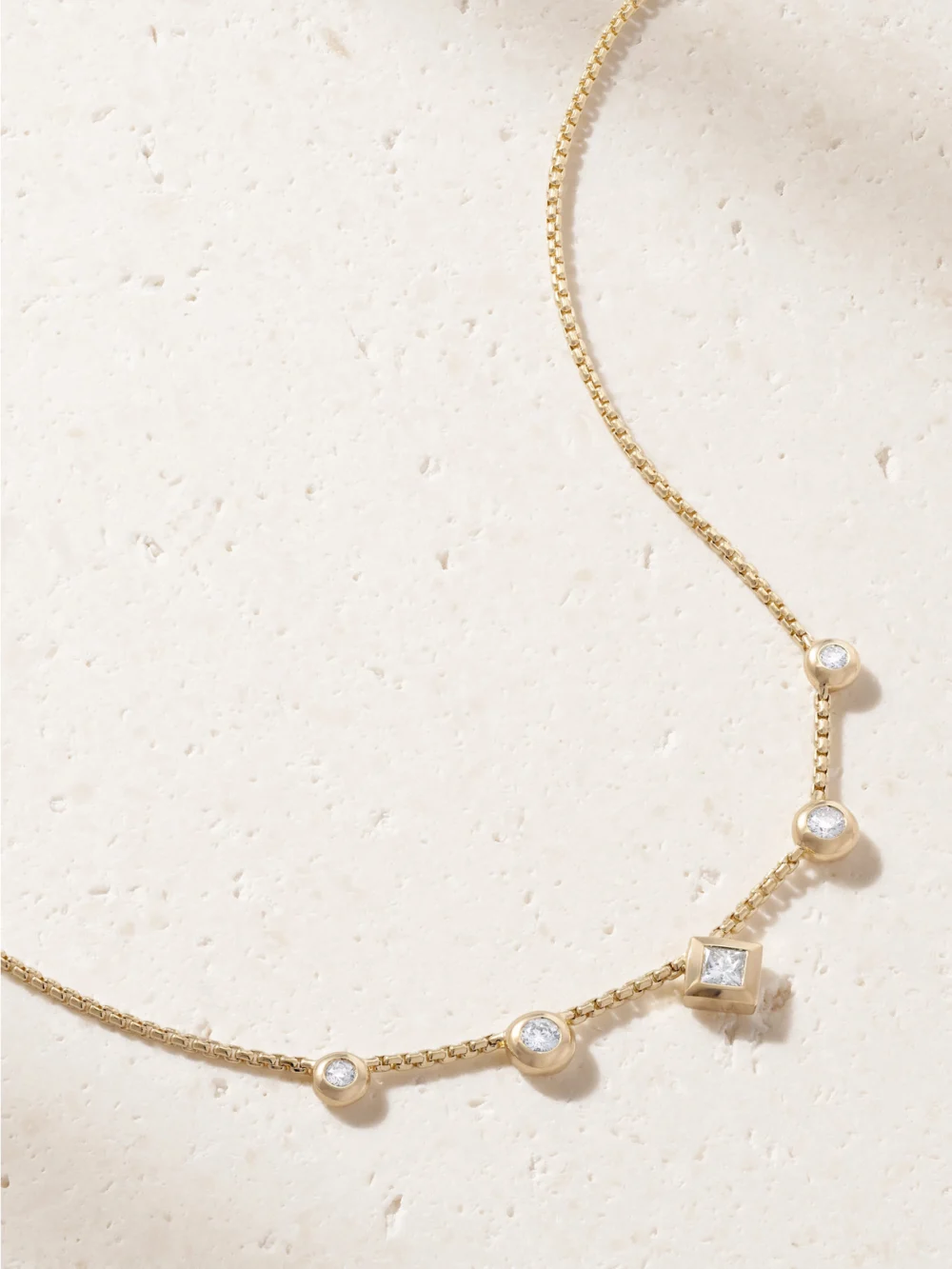 Close-up detail of the David Yurman 18-karat Gold Diamond Necklace