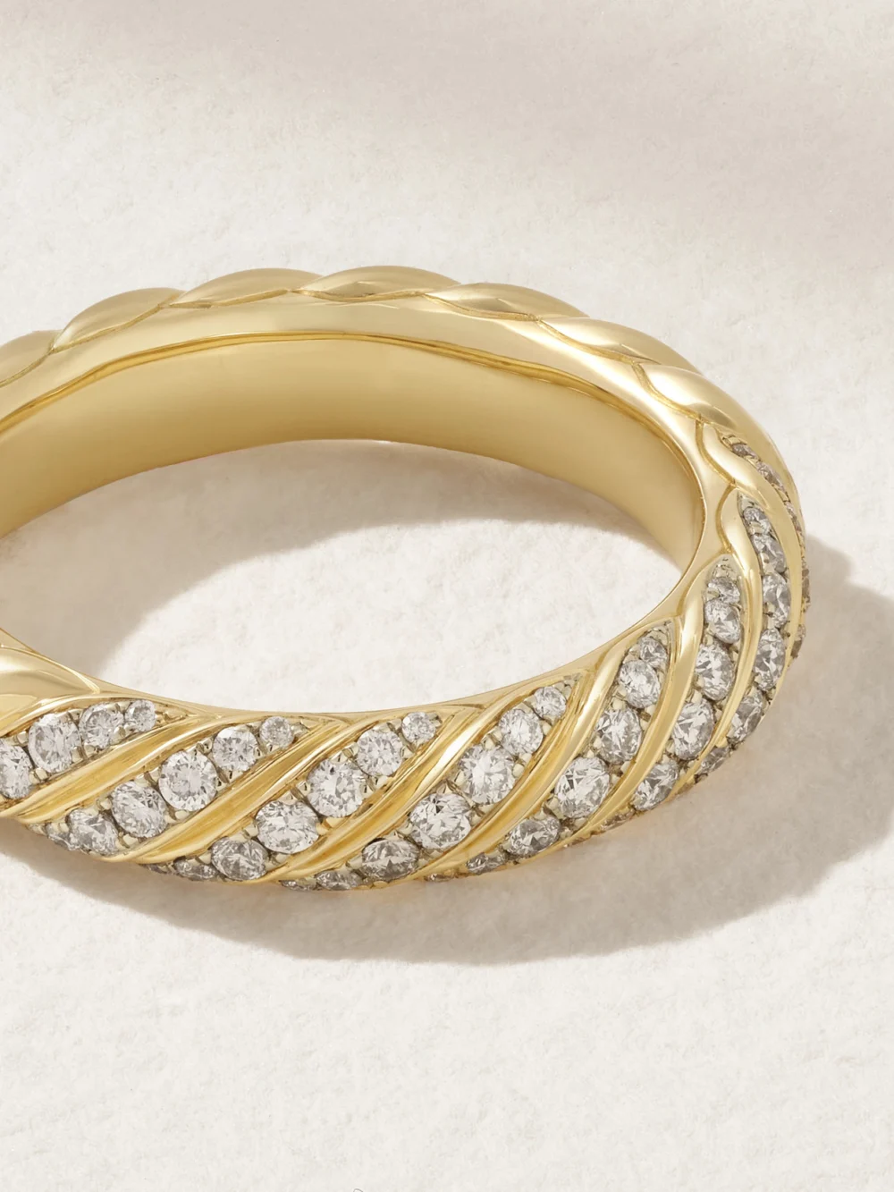 Close-up detail of the David Yurman 18-karat Gold Diamond Ring
