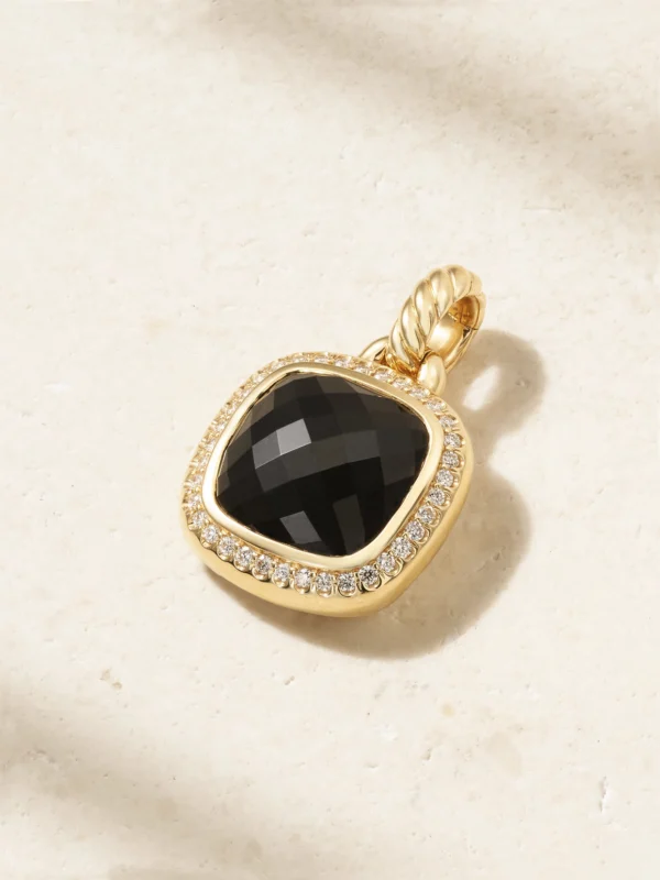 David Yurman Albion® 18-karat Gold, Onyx and Diamond Pendant