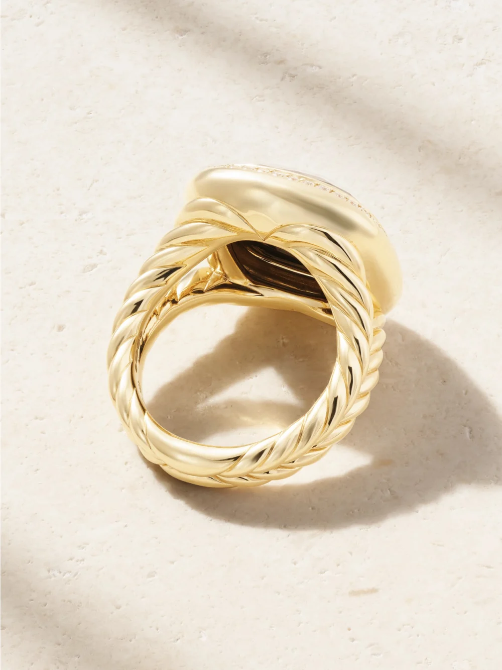 Back view of the David Yurman Albion® 18- Karat Gold, Onyx and Diamond Ring