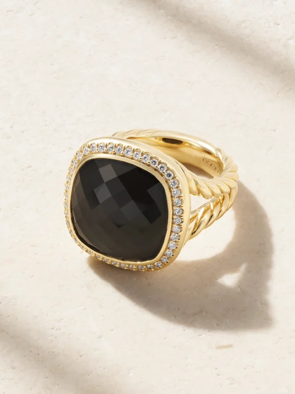 David Yurman Albion® 18- Karat Gold, Onyx and Diamond Ring