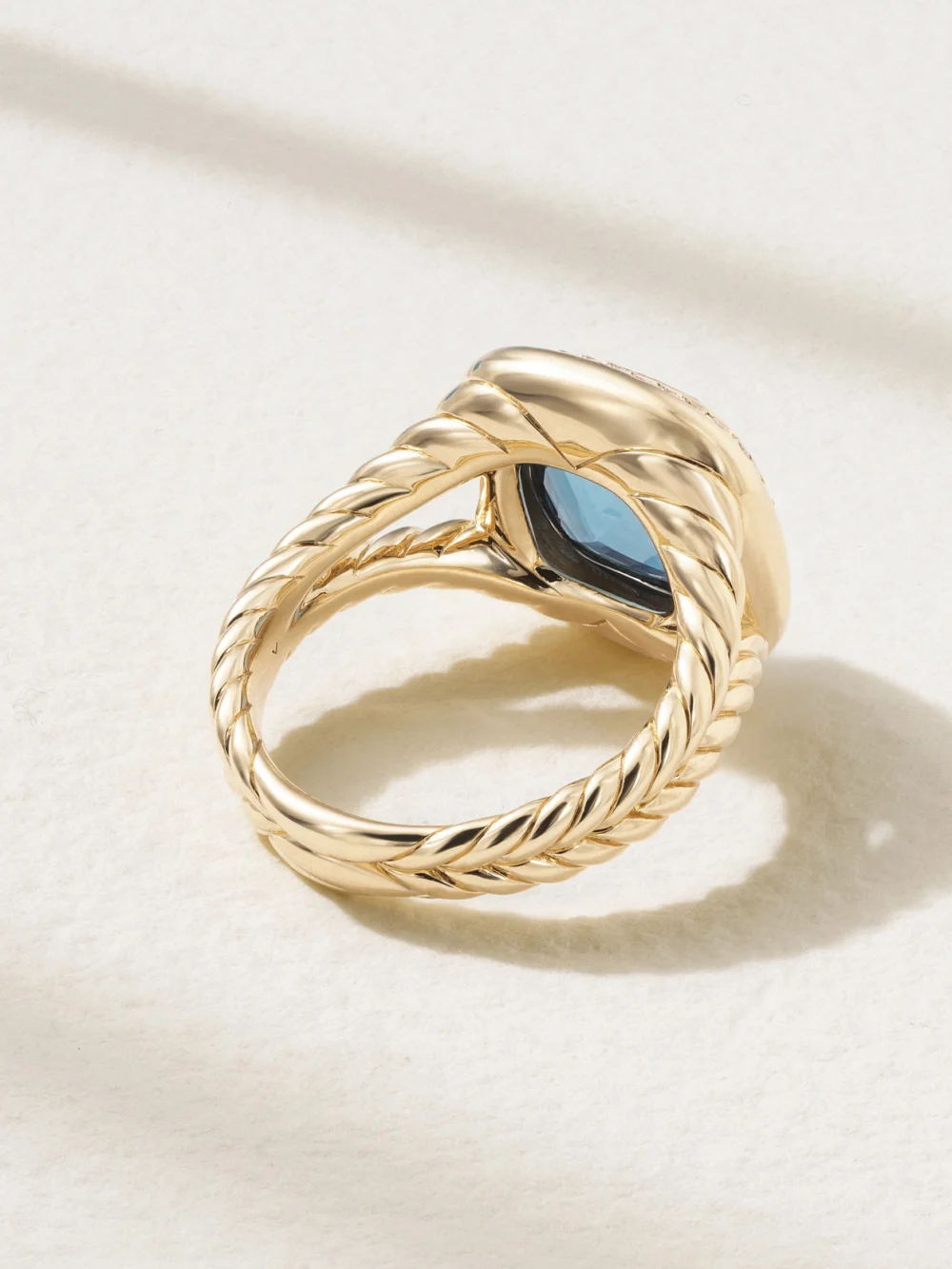 Back view of the David Yurman Albion® 18-karat Gold, Topaz and Diamond Ring