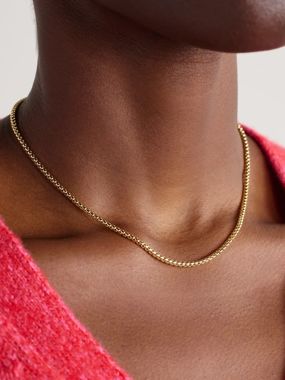 David Yurman Box Chain 18-karat Gold Necklace, styled view