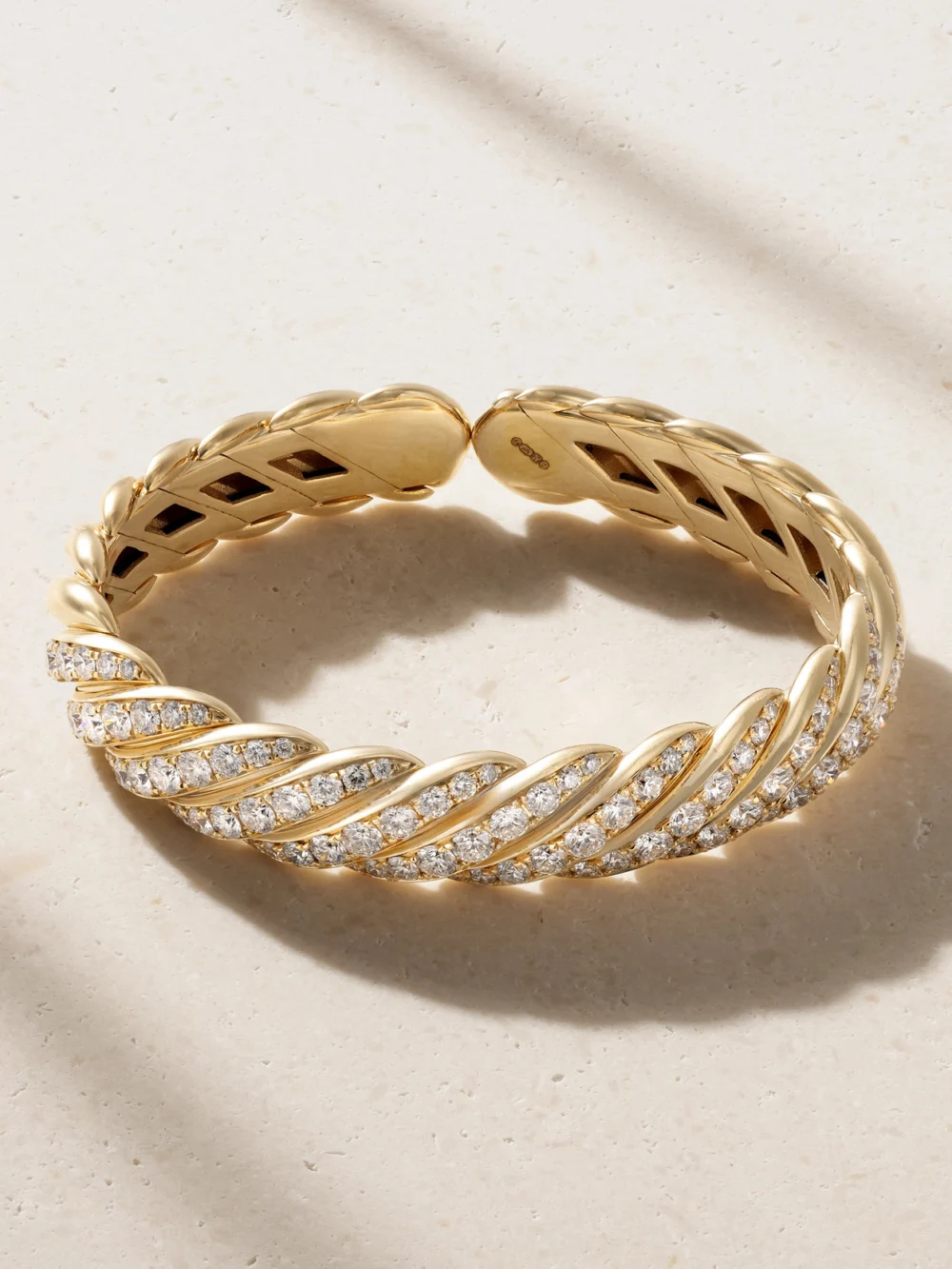 David Yurman Cable 18-karat Gold Diamond Bracelet in m