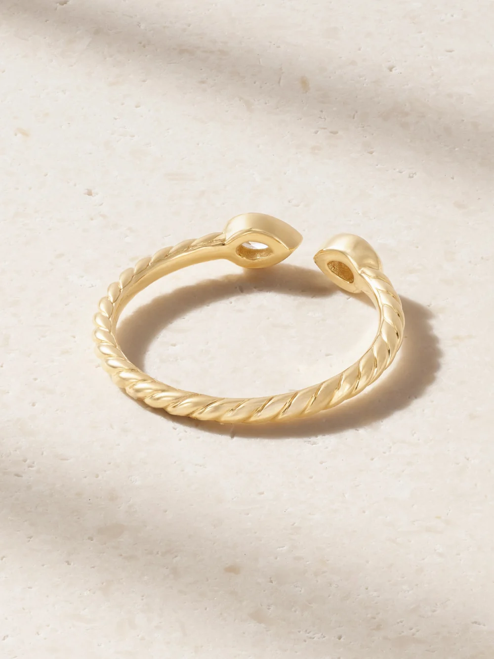 Back view of the David Yurman Cable 18-karat Gold Diamond Ring