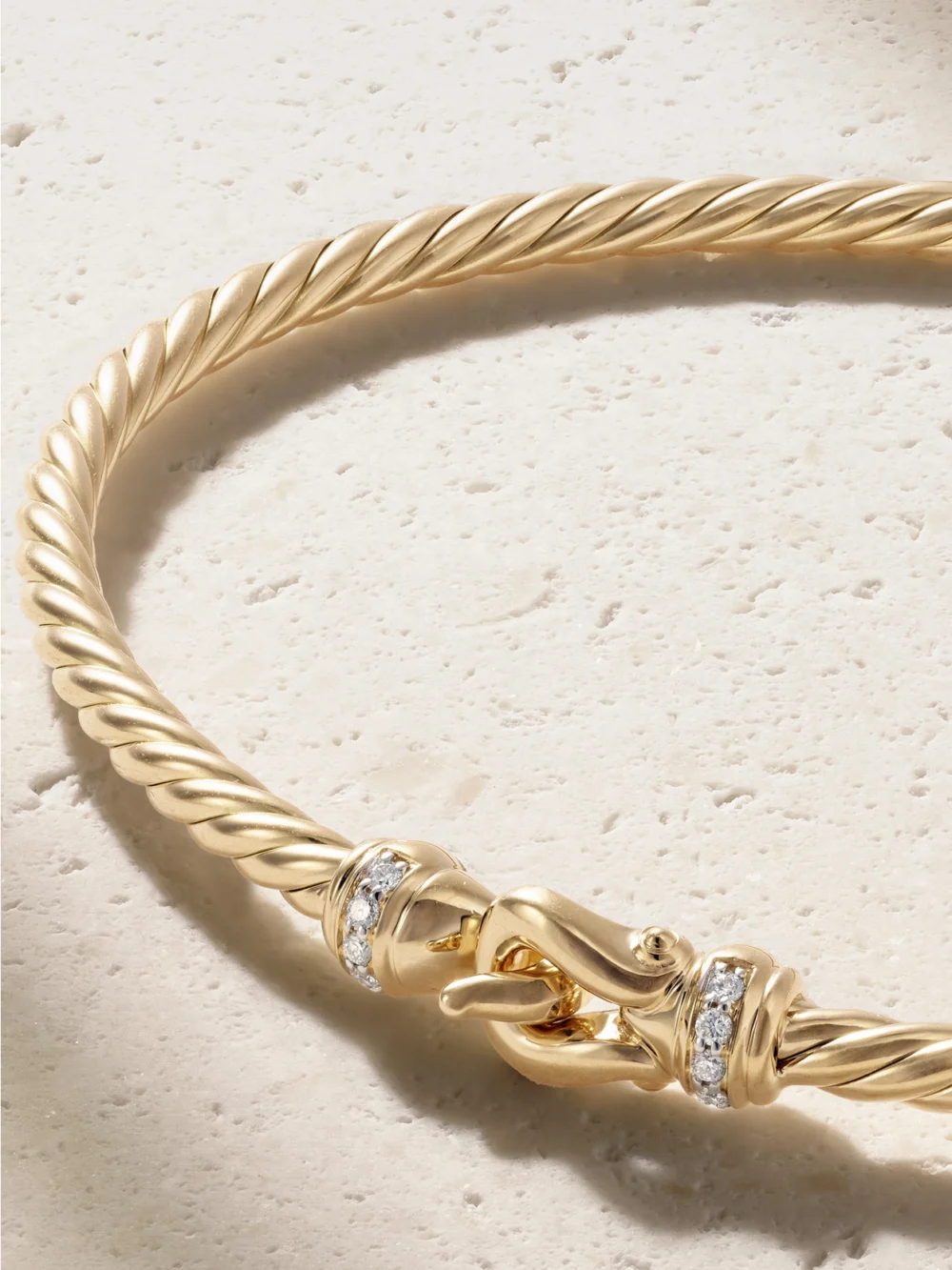 Back view of the David Yurman Cablespira® 18-karat Gold Diamond Bracelet