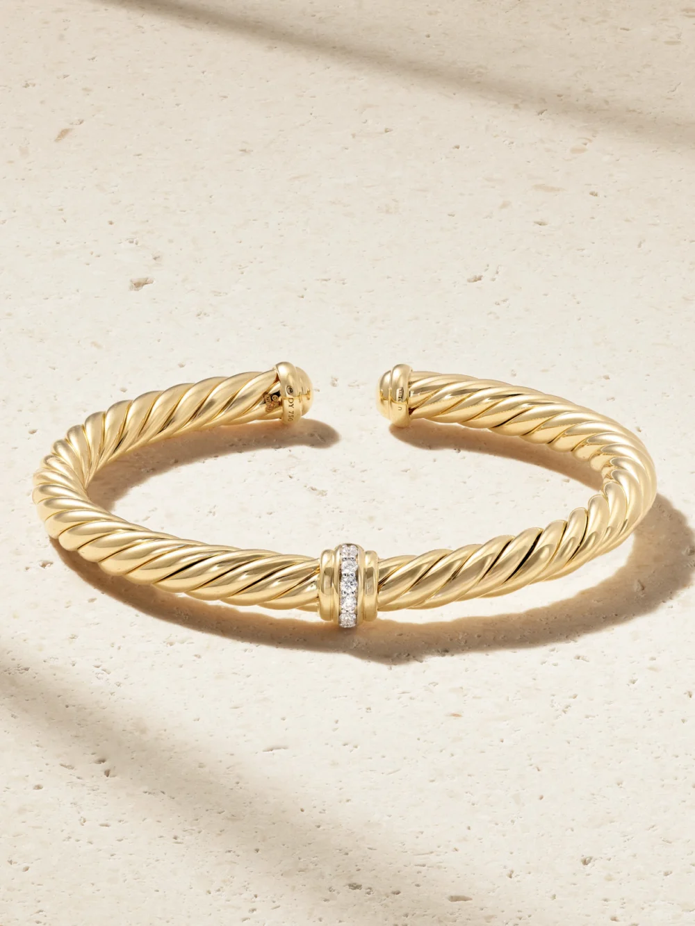 David Yurman Cablespira Flex 18-karat Gold Diamond Cuff in m
