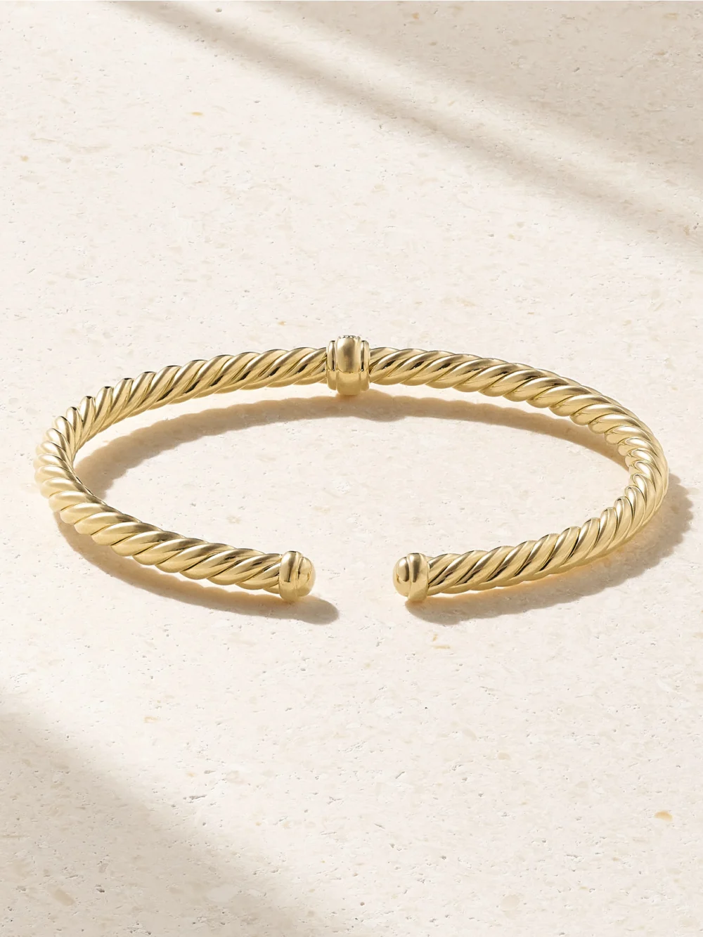 Back view of the David Yurman Cablespira® Flex Station 18-karat Gold Diamond Cuff