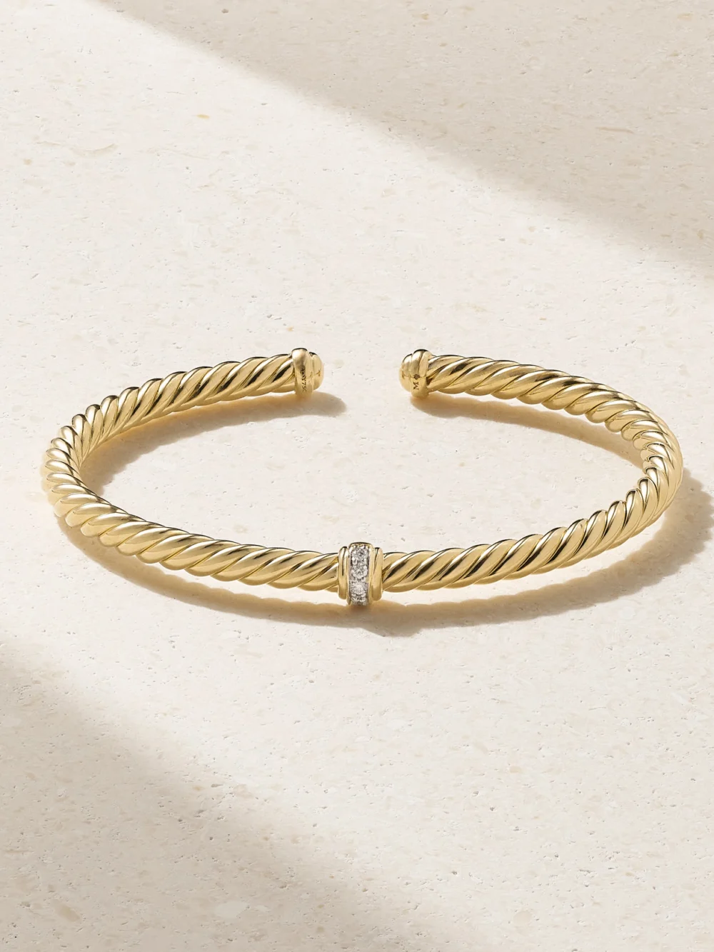 David Yurman Cablespira® Flex Station 18-karat Gold Diamond Cuff in m