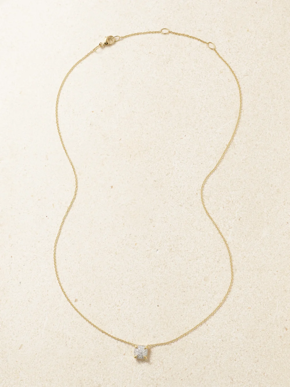Close-up detail of the David Yurman Châtelaine 18-karat Gold Diamond Necklace