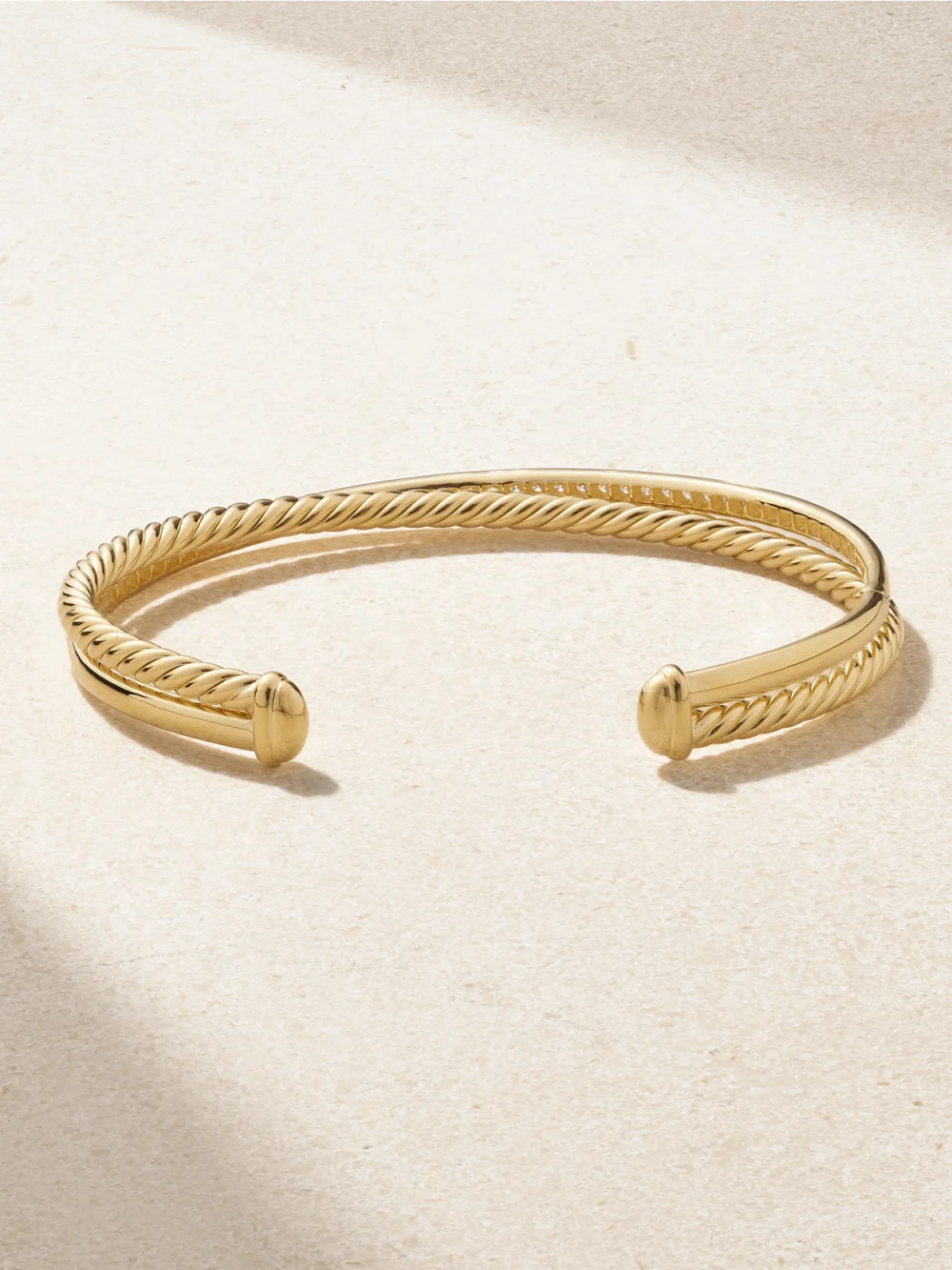 Back view of the David Yurman Crossover 18-karat Gold Diamond Cuff