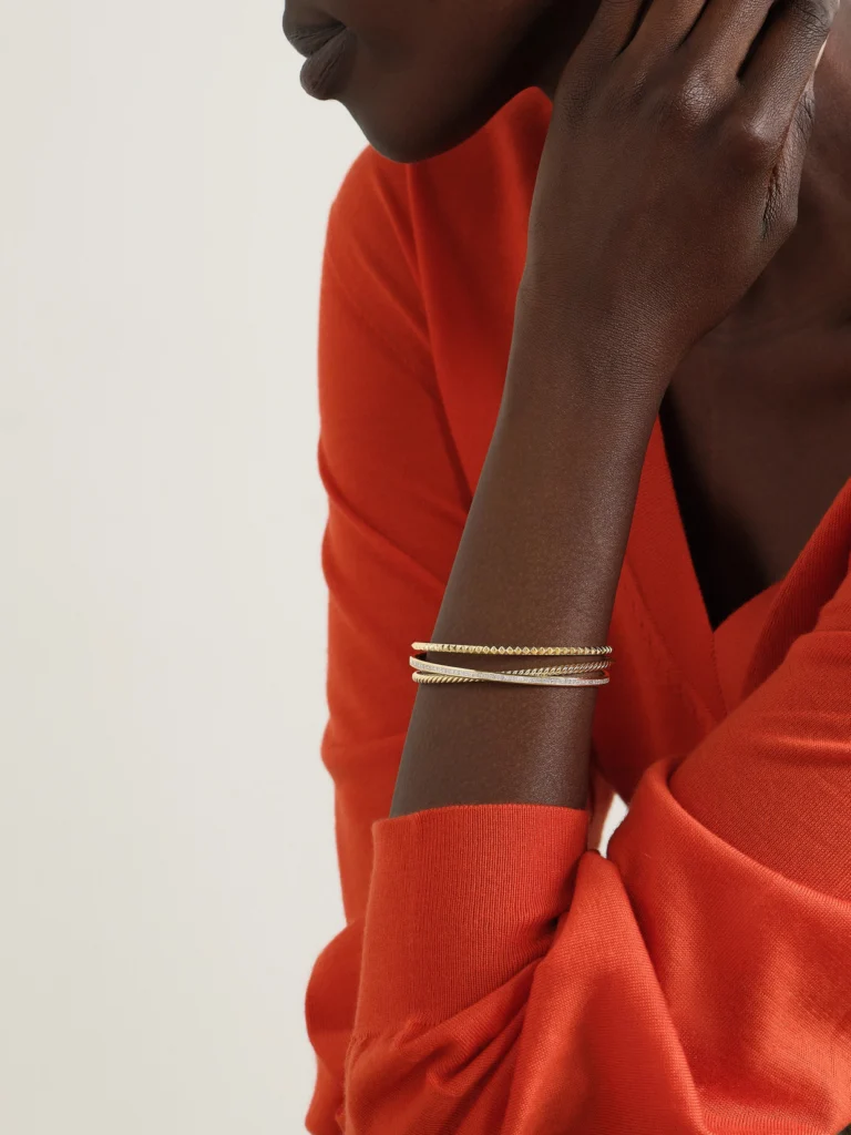 David Yurman Crossover Trio 18-karat Gold Diamond Cuff