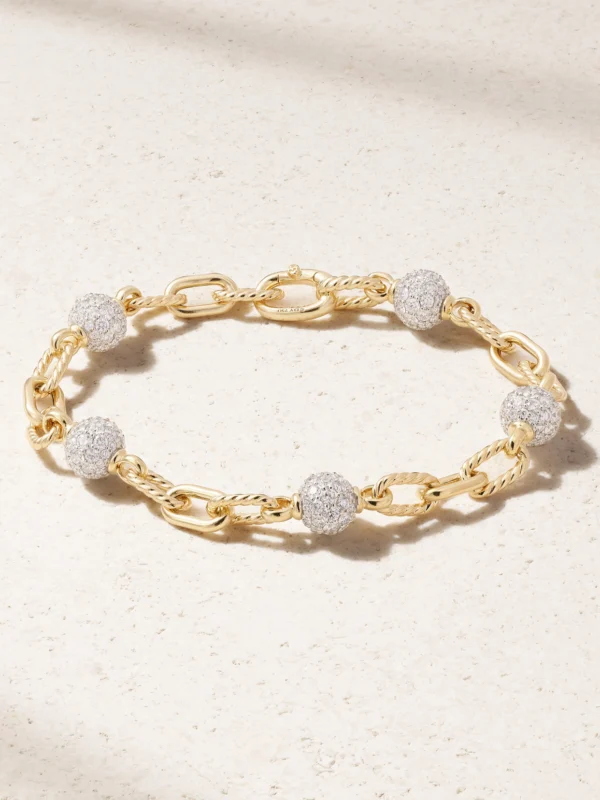 David Yurman Dy Madison® Rhodium-plated 18-karat Gold Diamond Bracelet