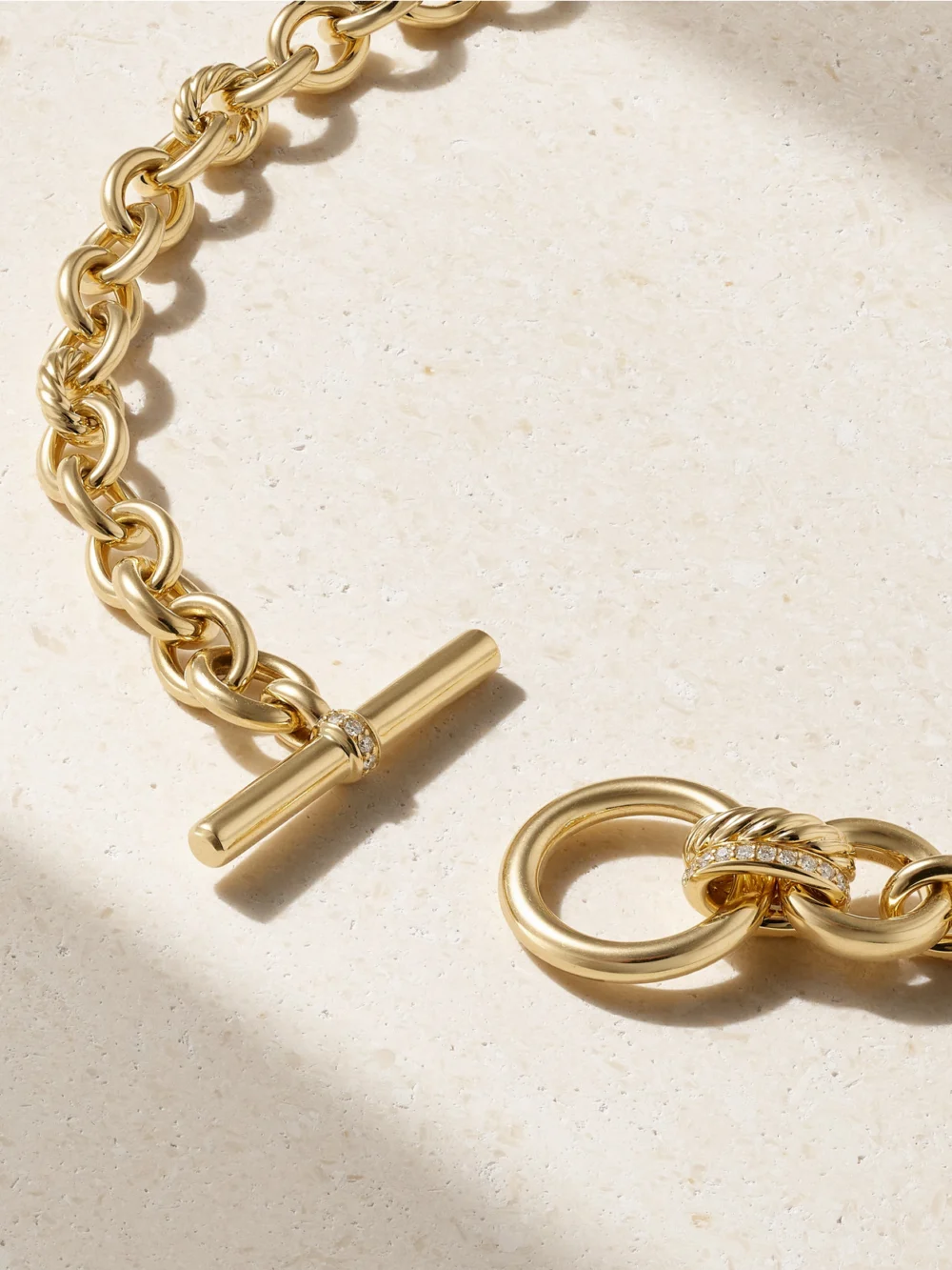 Back view of the David Yurman Dy Mercer® 18-karat Gold Diamond Necklace