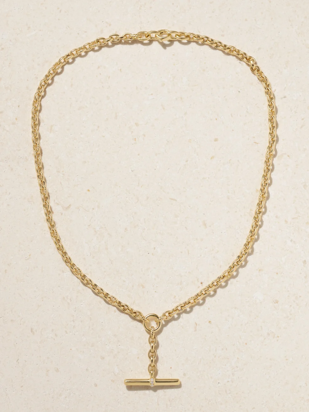Close-up detail of the David Yurman Dy Mercer® 18-karat Gold Diamond Necklace