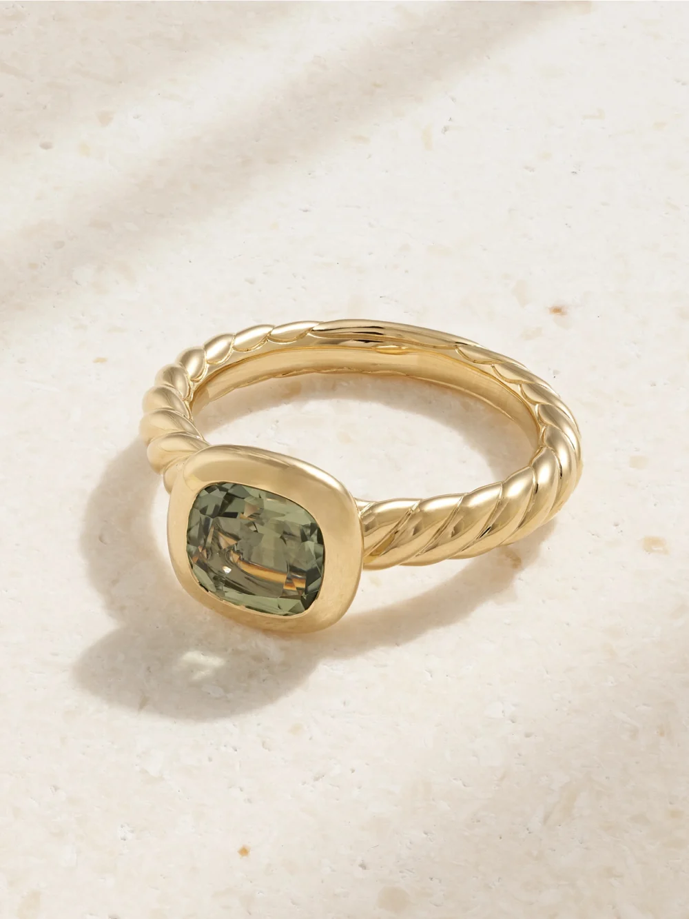 David Yurman Dy Mercer® 18-karat Gold Prasiolite Ring in 6