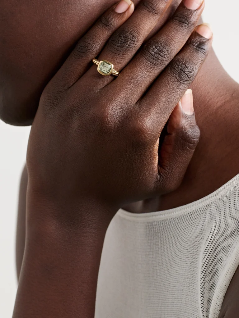 David Yurman Dy Mercer® 18-karat Gold Prasiolite Ring
