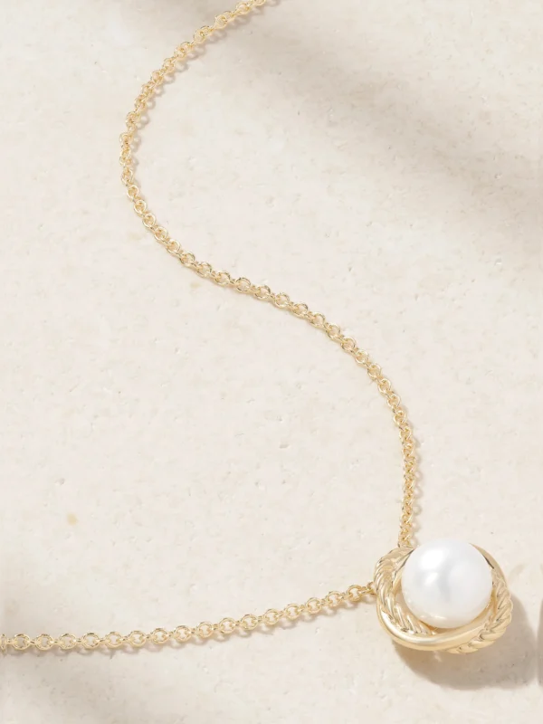 David Yurman Infinity 18-karat Gold Pearl Necklace