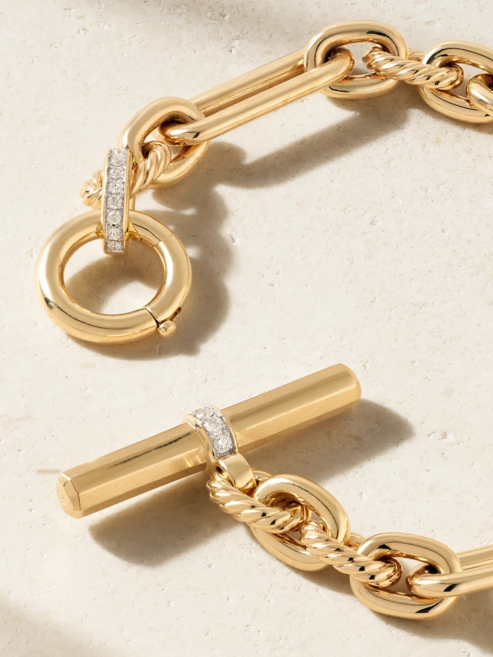 Back view of the David Yurman Lexington 18-karat Gold Diamond Bracelet