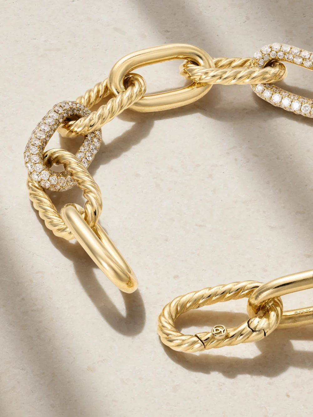 Back view of the David Yurman Madison 18-karat Gold Diamond Bracelet