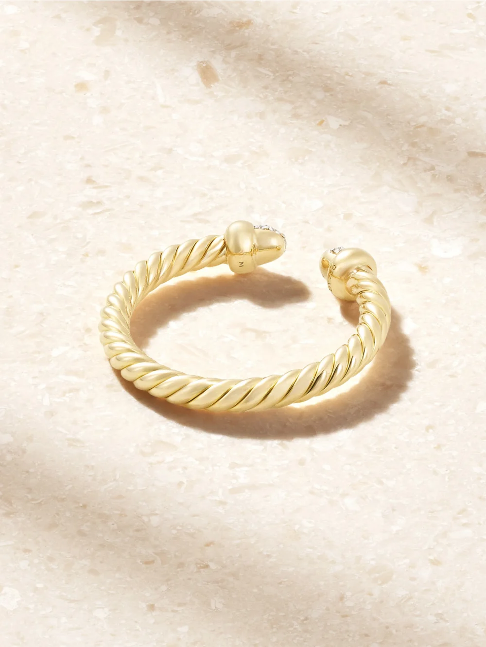 Back view of the David Yurman Micro Cablespira® 18-karat Gold Diamond Ring