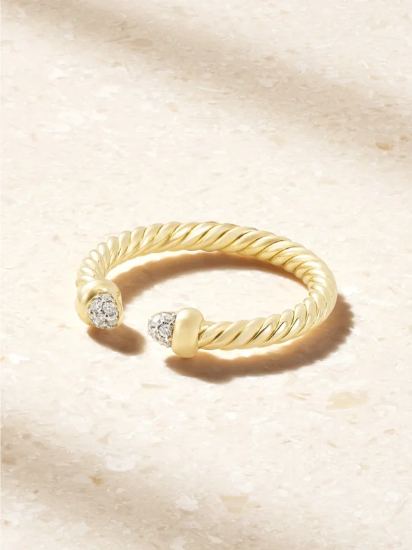 David Yurman Micro Cablespira® 18-karat Gold Diamond Ring