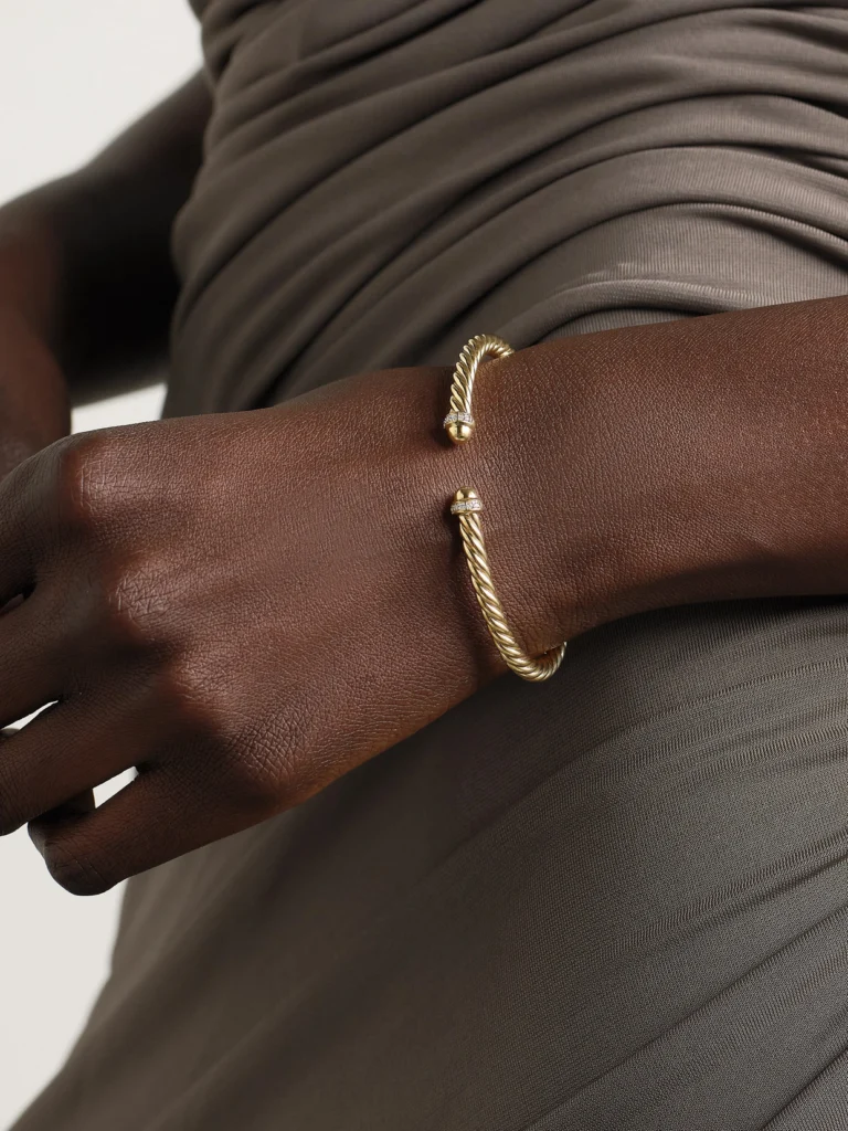 David Yurman Modern Cable 18-karat Gold Diamond Cuff