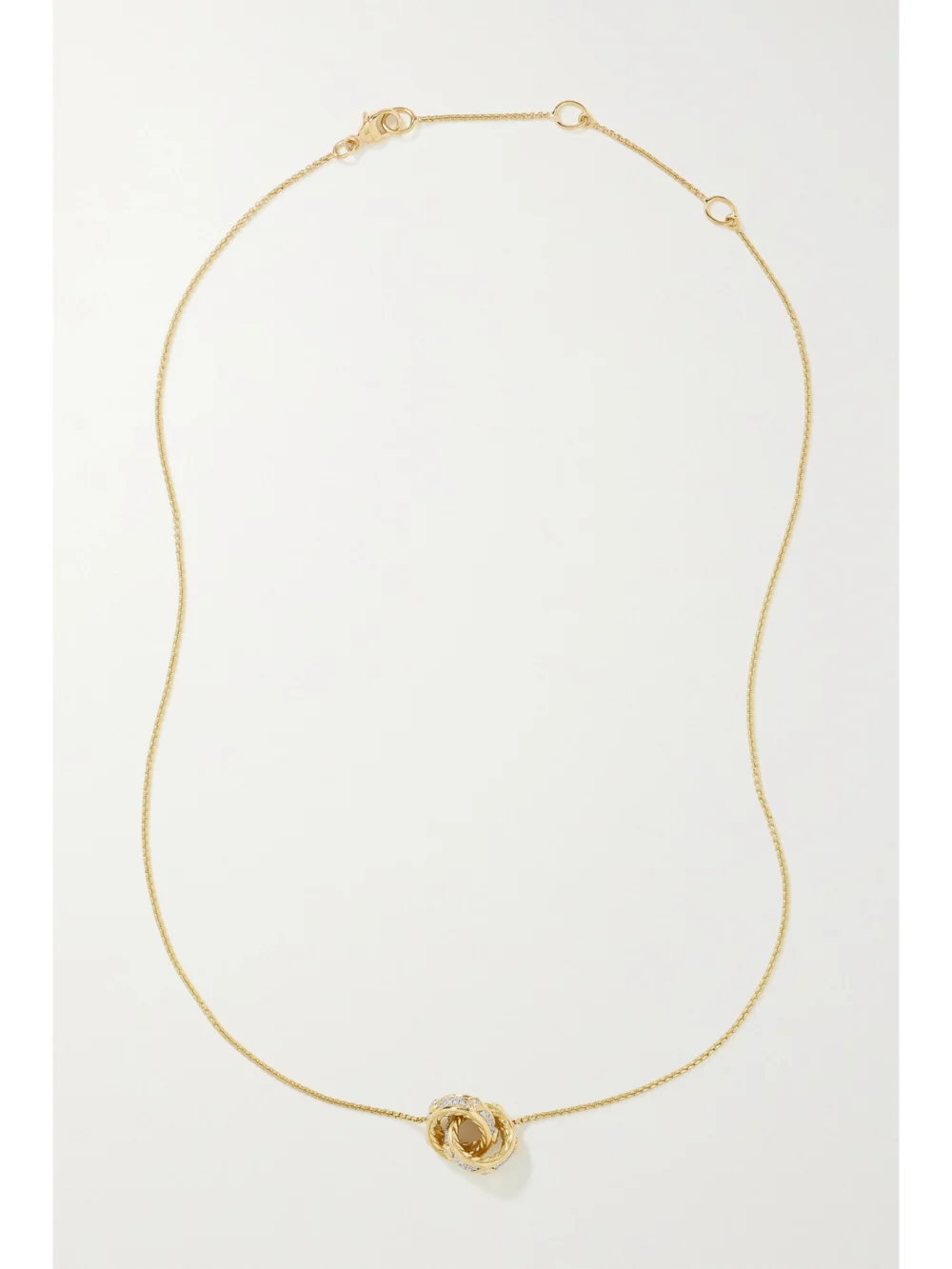 Close-up detail of the David Yurman Modern Renaissance 18-karat Gold Diamond Necklace