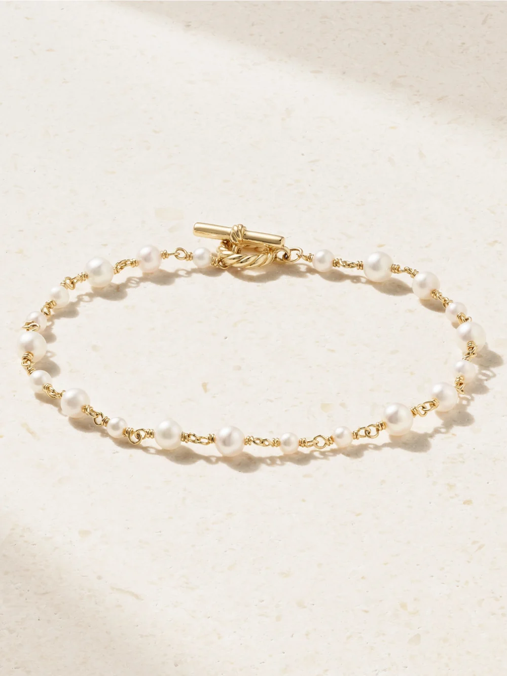 David Yurman Pearl Classics 18-karat Gold Pearl Bracelet