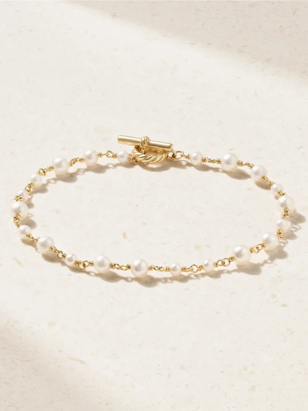 David Yurman Pearl Classics 18-karat Gold Pearl Bracelet