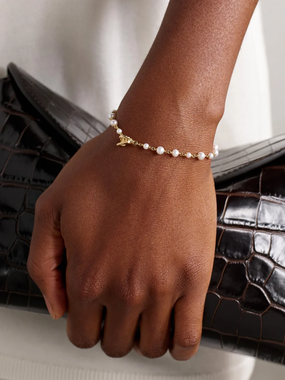 David Yurman Pearl Classics 18-karat Gold Pearl Bracelet, styled view