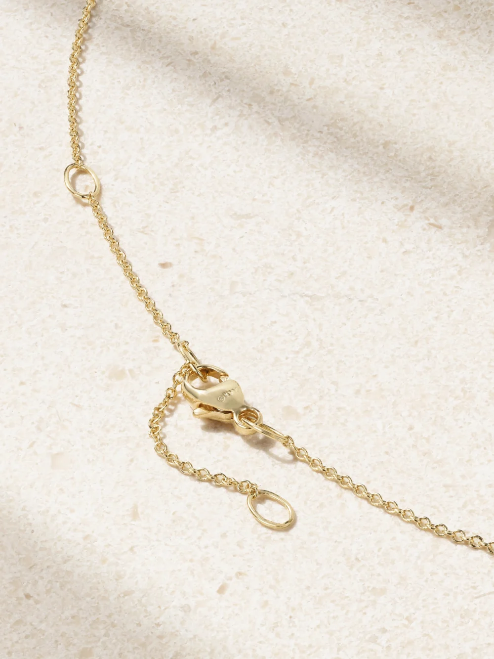 Back view of the David Yurman Petite Elements 18-karat Gold, Rhodonite and Diamond Necklace