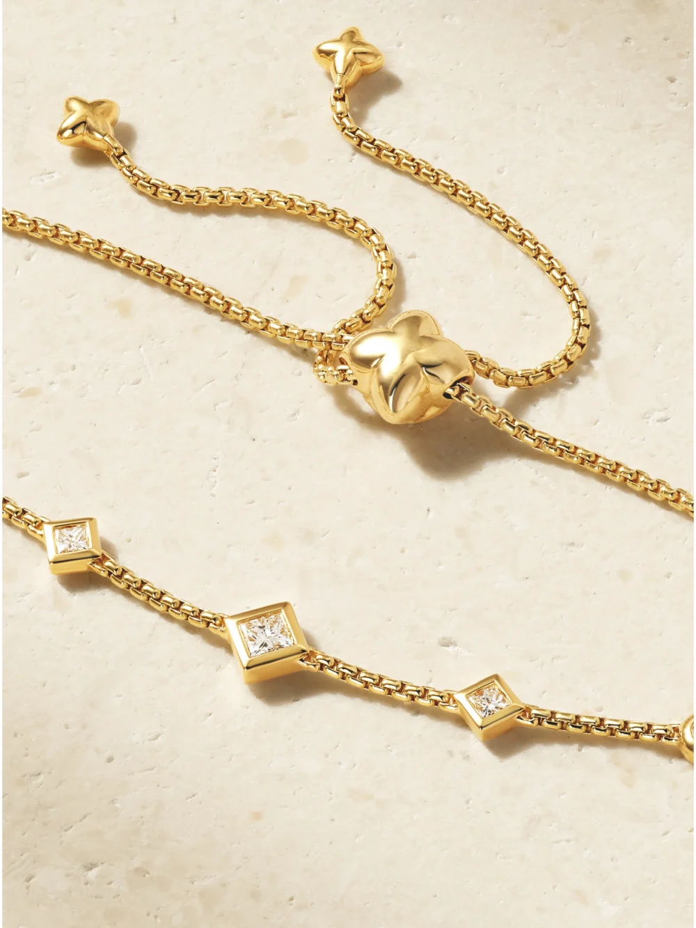 Back view of the David Yurman Petite Modern Renaissance® 18-karat Yellow Gold Diamond Bracelet