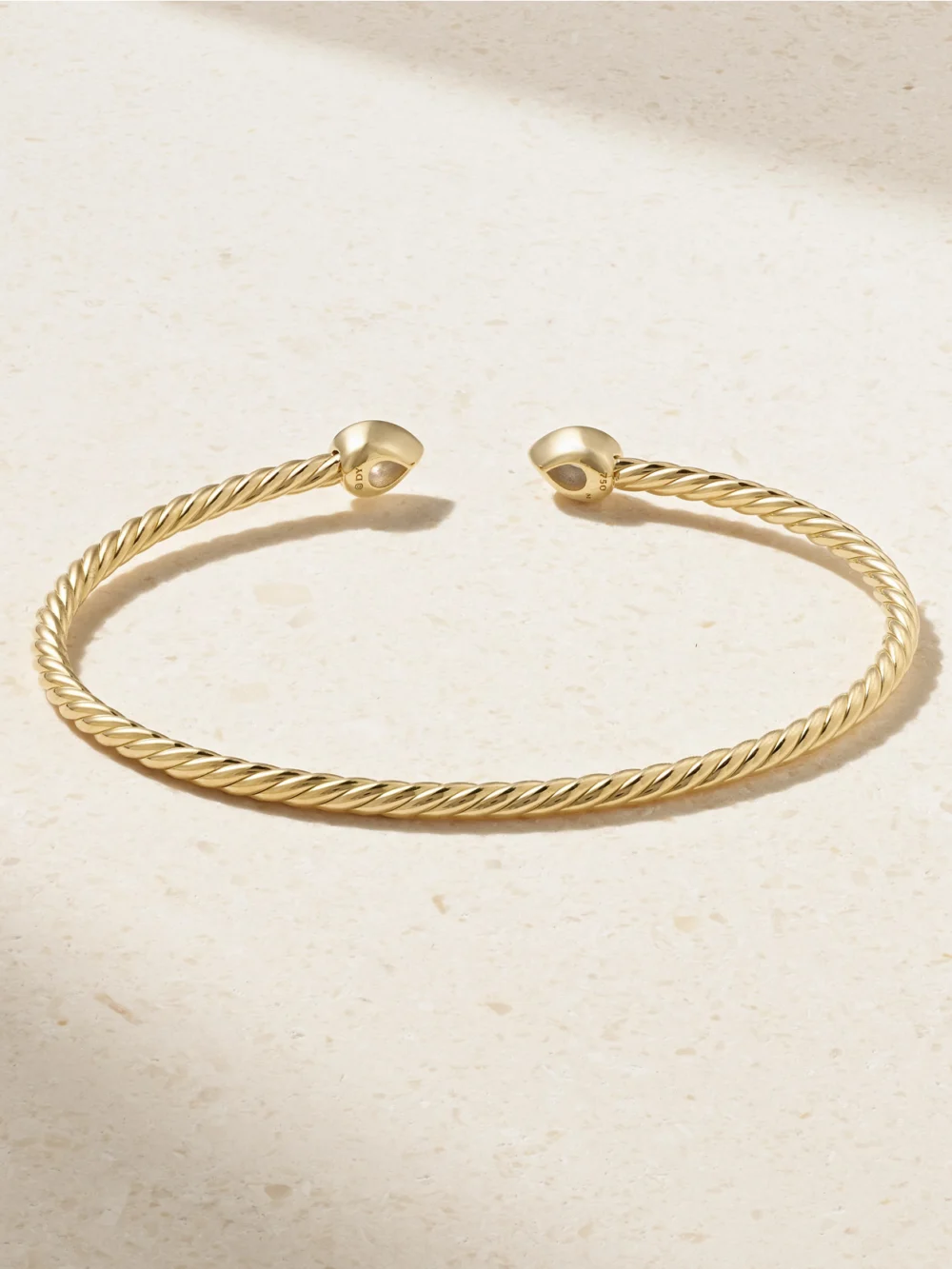 Back view of the David Yurman Petite Modern Renaissance® Cablespira® 18-karat Gold Diamond Cuff